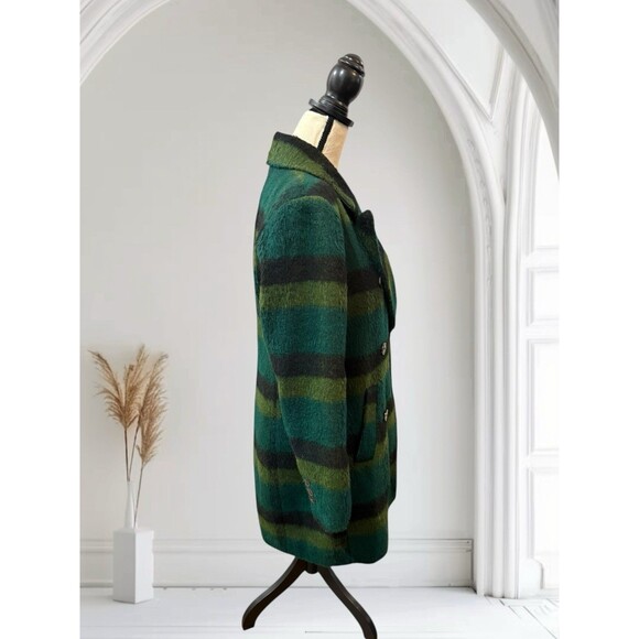 NVLT Plaid de Bouclé Double-Breasted Coat Medium Notch Lapel Lined Medium - Picture 9 of 11